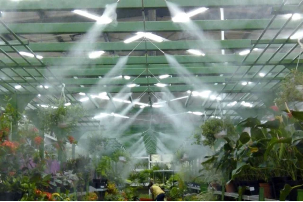 misting system in garden